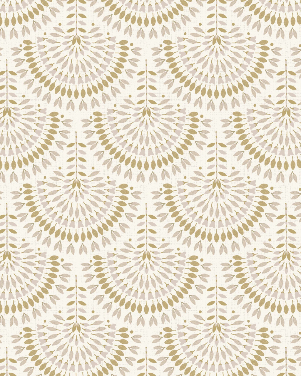 Off-white neutral wallpaper with dusty blush and burnt orange geometric floral scallops styled in a warm, inviting dining room | Neutral Wallpaper Ideas for Every Room in Your Home by Funky Paper Co