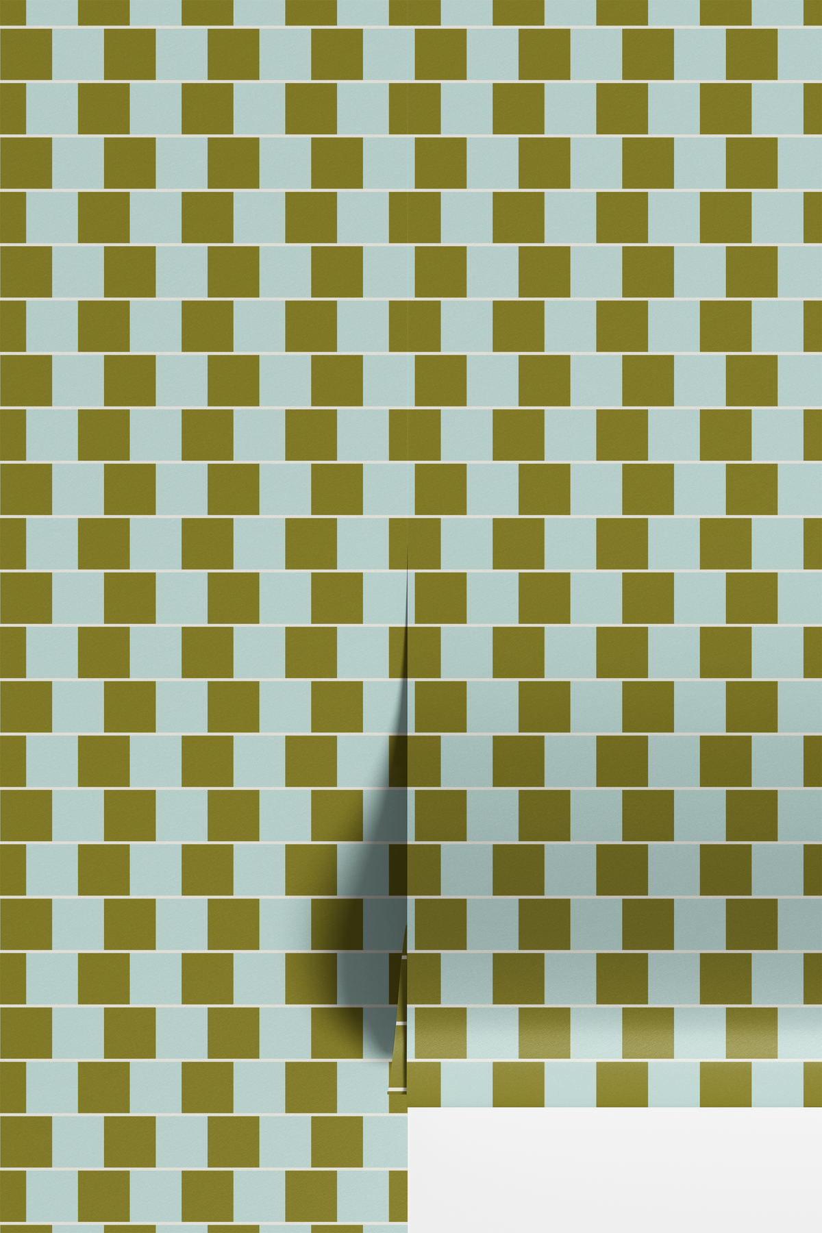 Geometric - Green and Light Blue