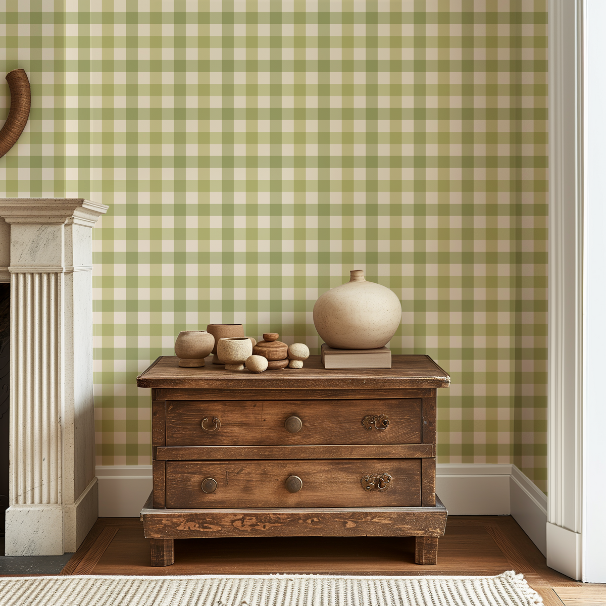 Country Farmhouse Gingham - Green