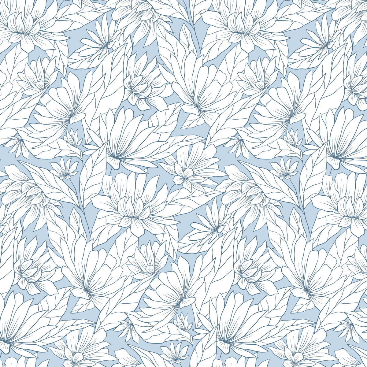 Grandmillennial Floral - Blue
