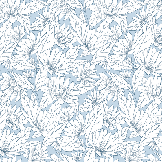 Grandmillennial Floral in Blue