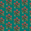 Folk Floral Wallpaper in Green by Sabina Maria