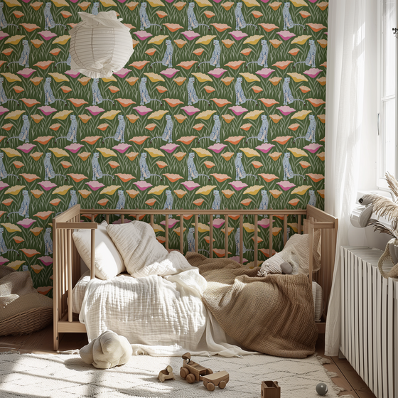 Cheetah Wallpaper in Green X Juliana Tipton