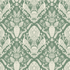 Peacock Damask Wallpaper in Green X Quirky Paisley Design