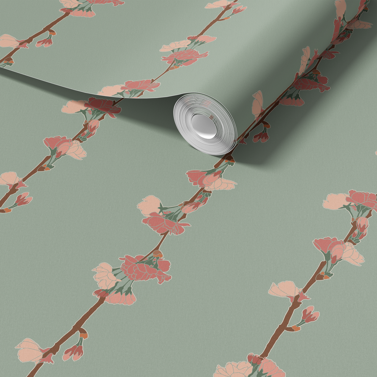 Floral Stripe - Green