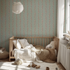 Floral Stripe Wallpaper in Green X Inés Sterlicchio