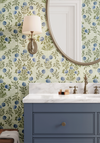 Darling Hydrangeas Wallpaper in Green Linen by Sabina Maria