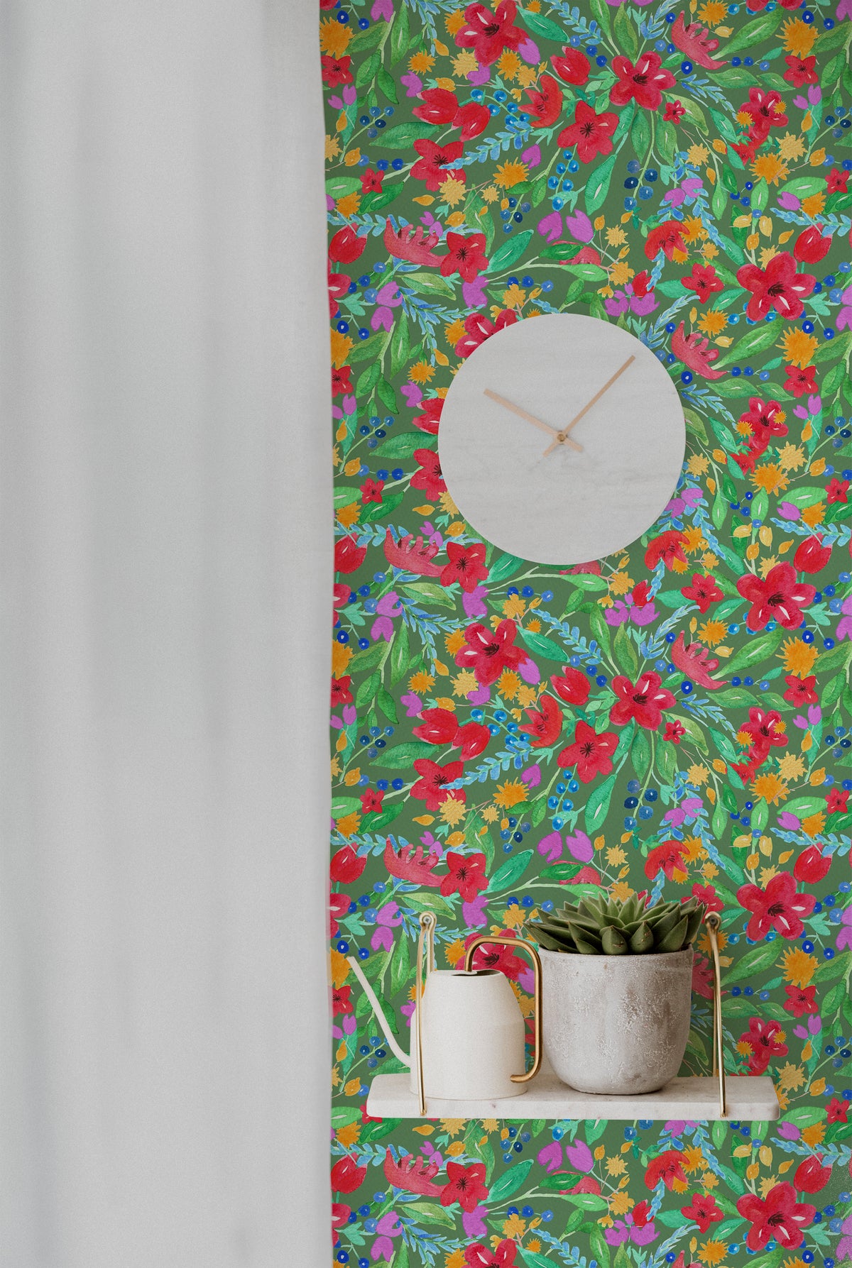 Watercolor Floral - Green