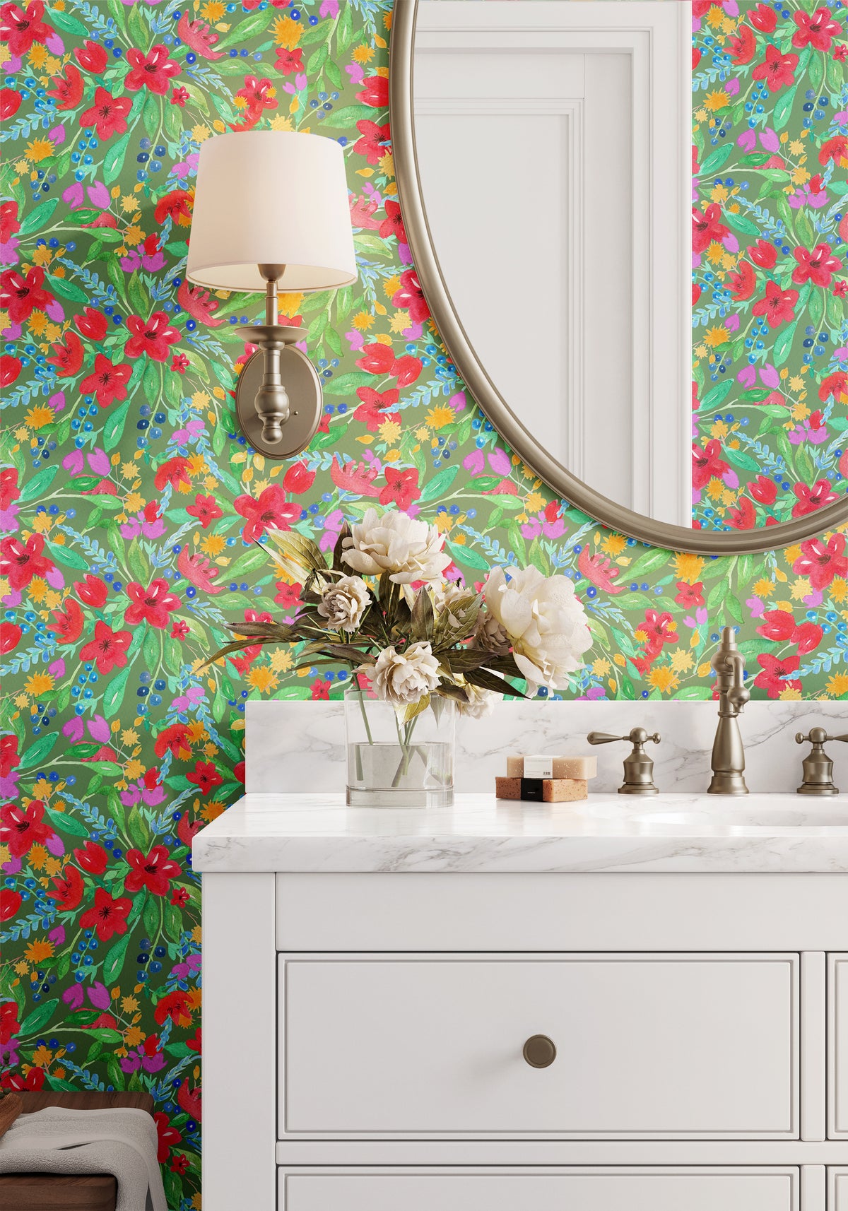 Watercolor Floral - Green
