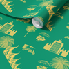 Phnom Penh Wallpaper in Turquoise by Jenna Hang