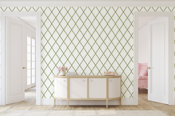 Aria Wallpaper in Green X Kate Clay