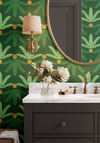 Banana Plants Wallpaper in Green by Jenna Hang