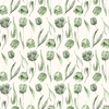 Dutch Watercolor Tulips - Green & Cream