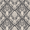 Peacock Damask Wallpaper in Grey X Quirky Paisley Design