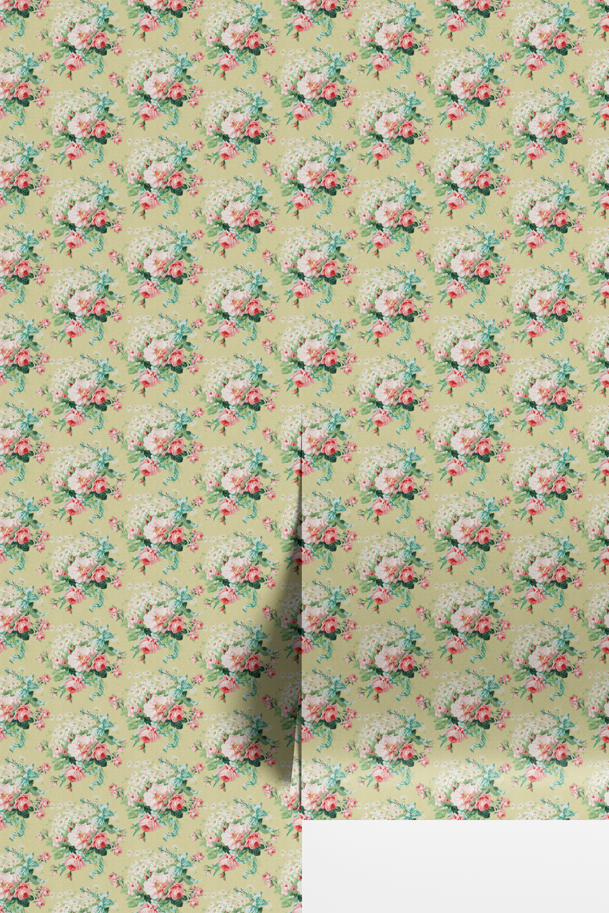 Heritage Roses and Daisies - Green