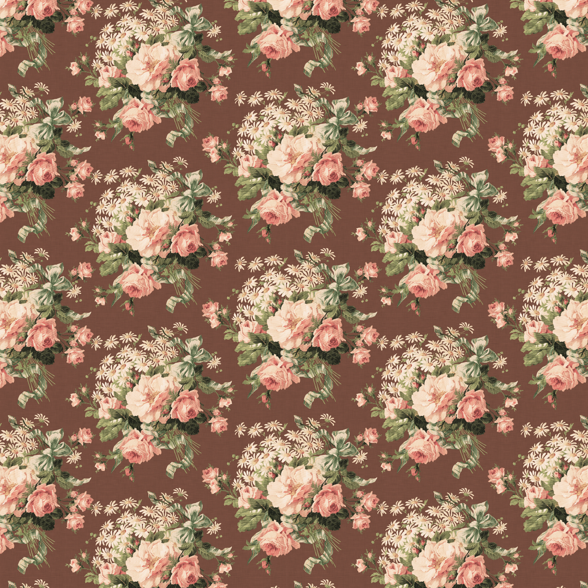 Heritage Roses and Daisies - Mocha