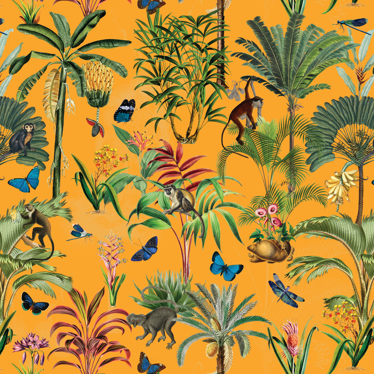 Tropical Jungle Monkeys - Orange