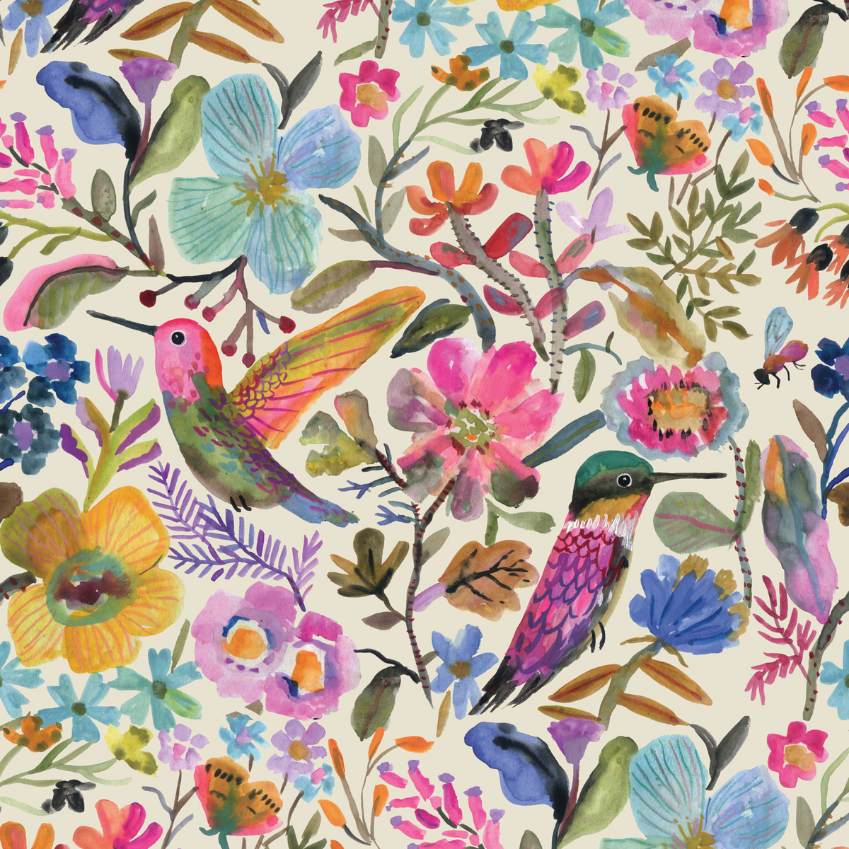 Hummingbirds - Cream