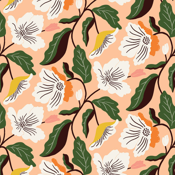 Irises Wallpaper in Peach X Juliana Tipton