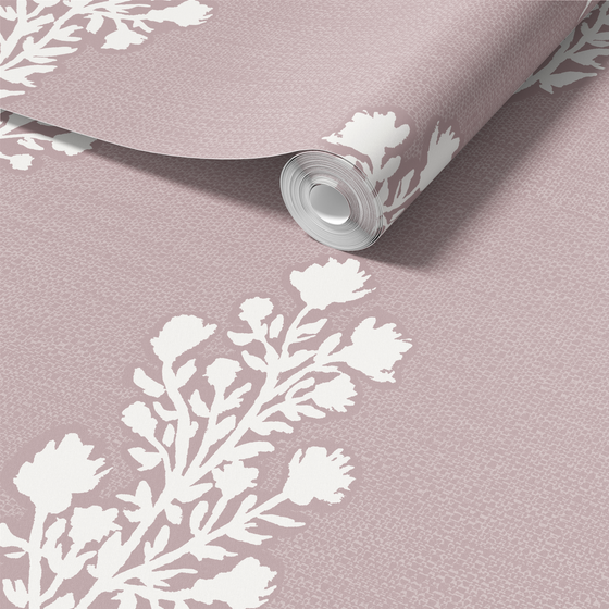 Julieta Floral Wallpaper in Rose Quartz by Sabina Maria