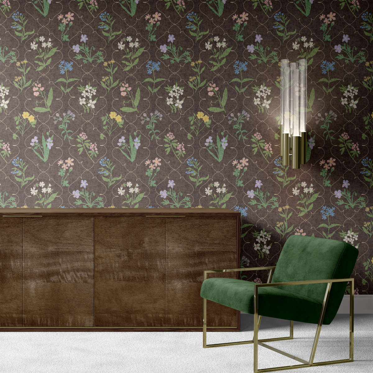 Lattice Wildflowers - Brown