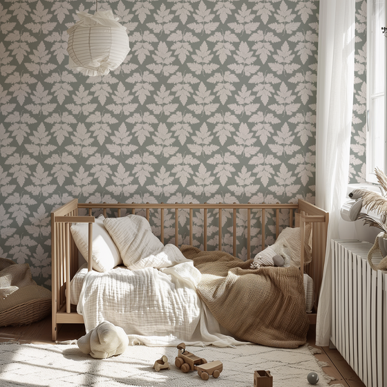 Wild Leaves Wallpaper in Cream X Inés Sterlicchio