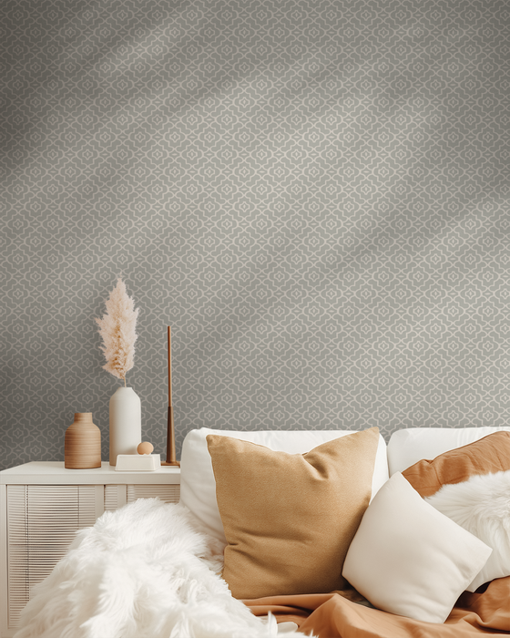 Marrakech Wallpaper in Light Grey X Rochelle Renee