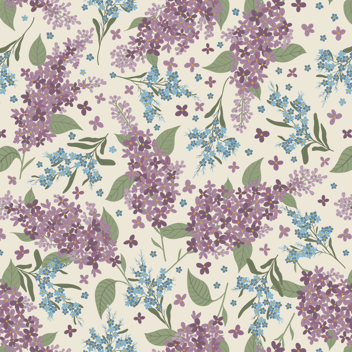 Lilacs and Forget-Me-Nots