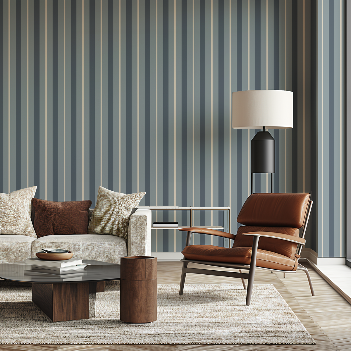 Cottage Chic Stripe - Blue