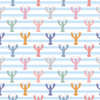 Lobster Fête Blue Stripe Wallpaper