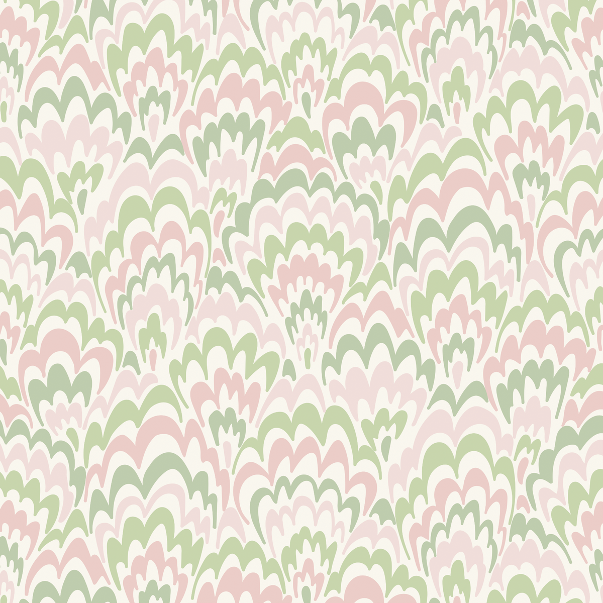 Marble Fan - Green/Pink