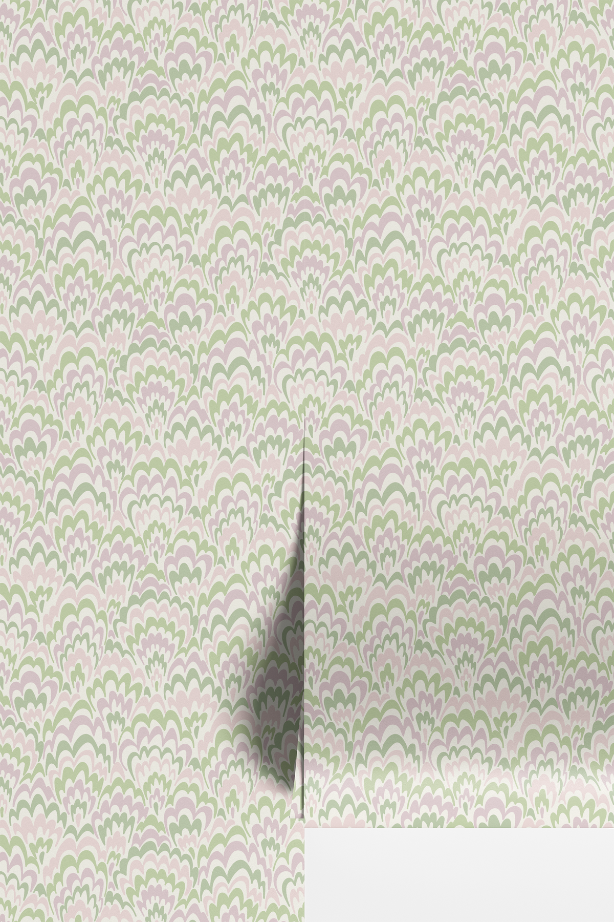 Marble Fan - Green/Pink/Purple