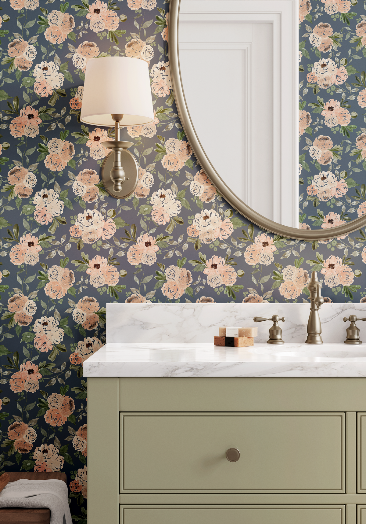 Midnight Florals - Faded Navy
