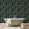 Tulip Vines Wallpaper in Black by Sabina Maria