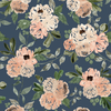 Midnight Florals in Faded Navy