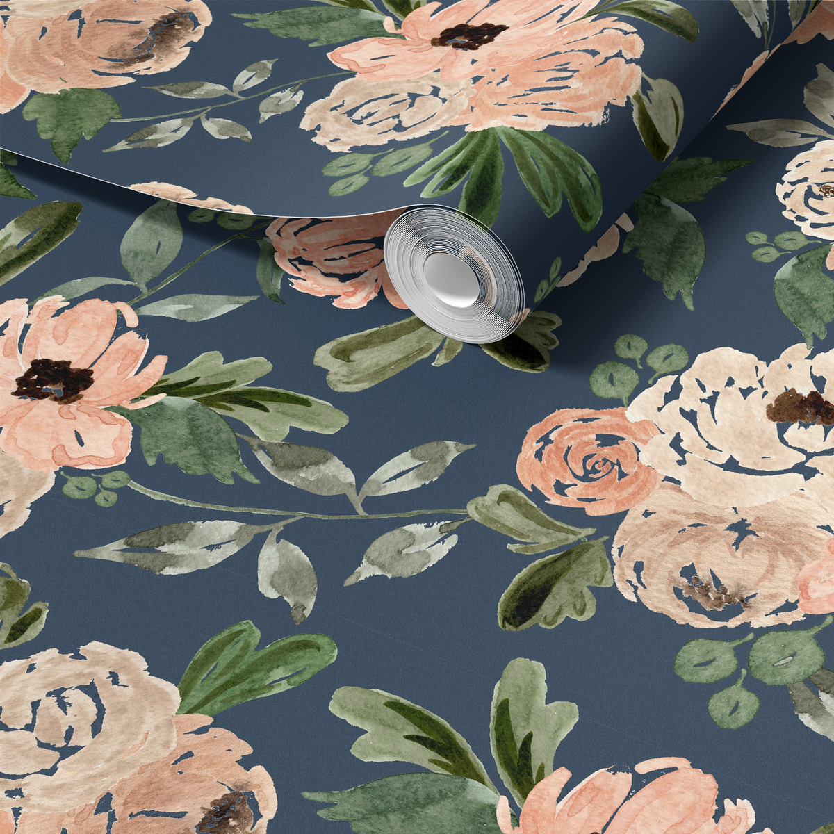 Midnight Florals - Faded Navy