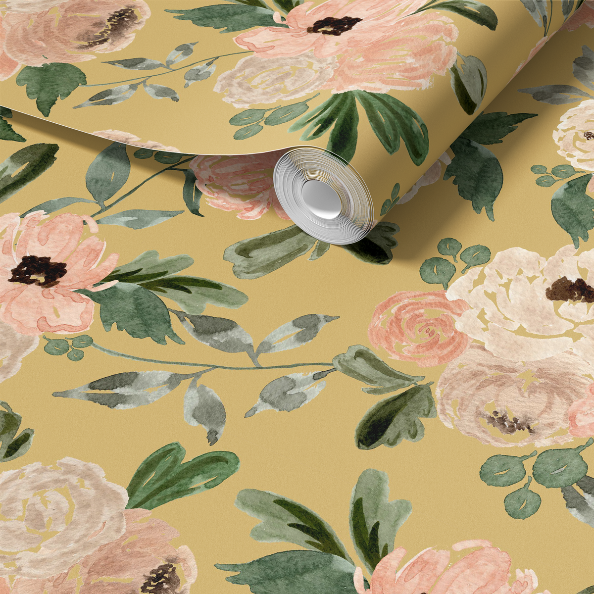 Midnight Florals - Mustard