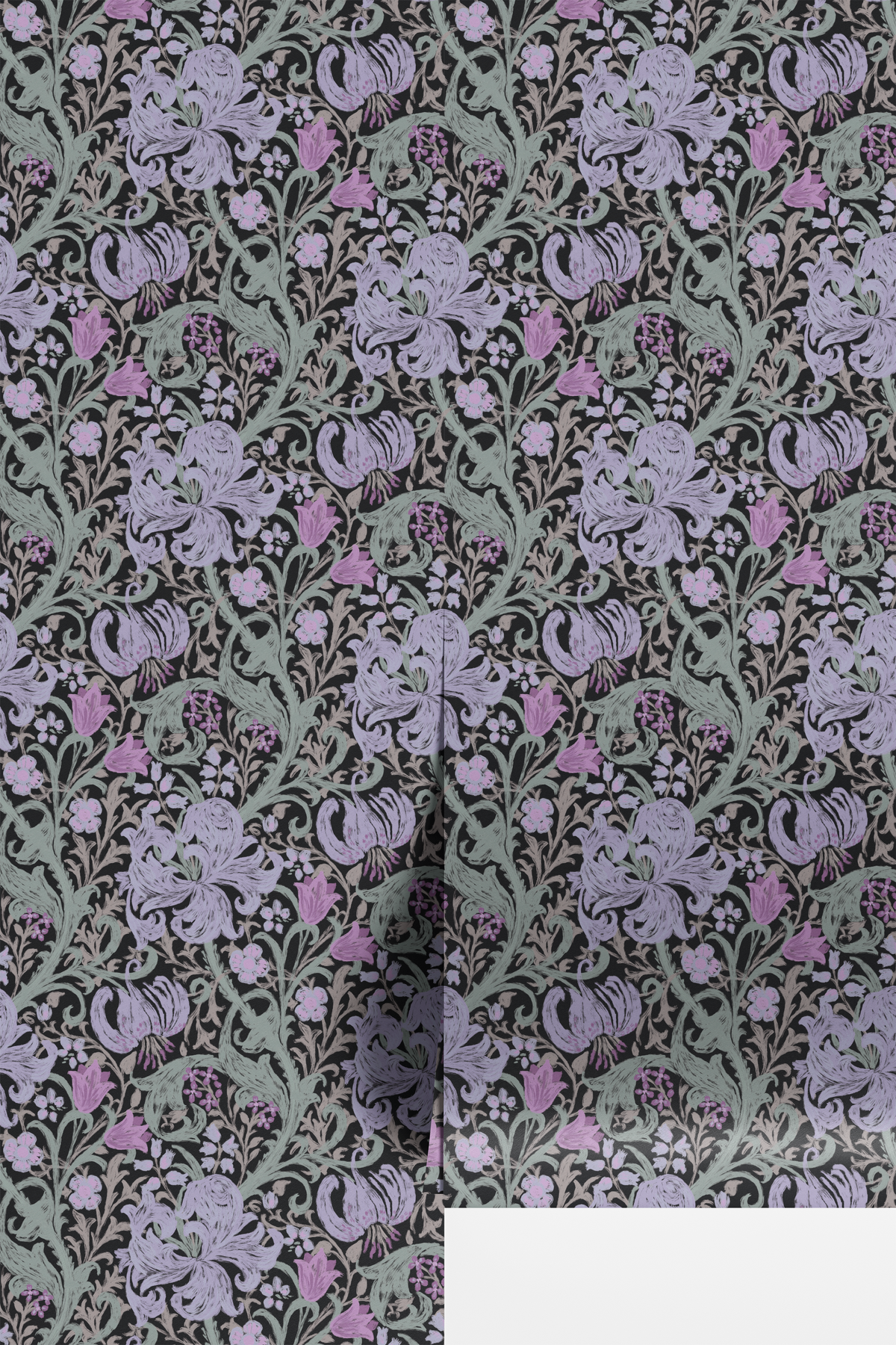 Modern Golden Lily - Purple/Green