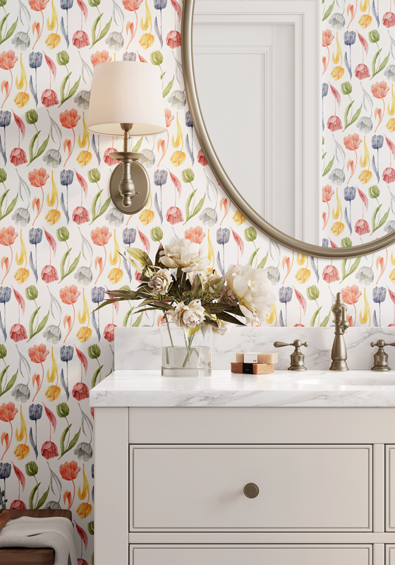 Dutch Watercolor Tulips - Multicolored