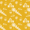 Phnom Penh Wallpaper in Mustard by Jenna Hang