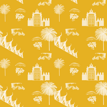  Phnom Penh Wallpaper in Mustard by Jenna Hang