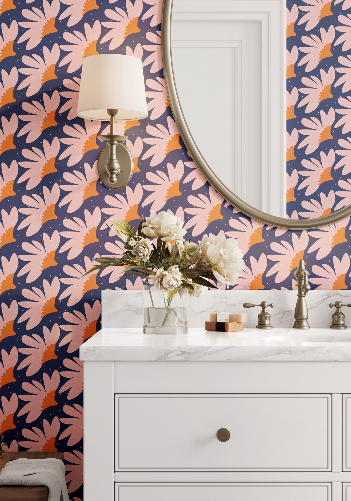 Floral Burst - Navy