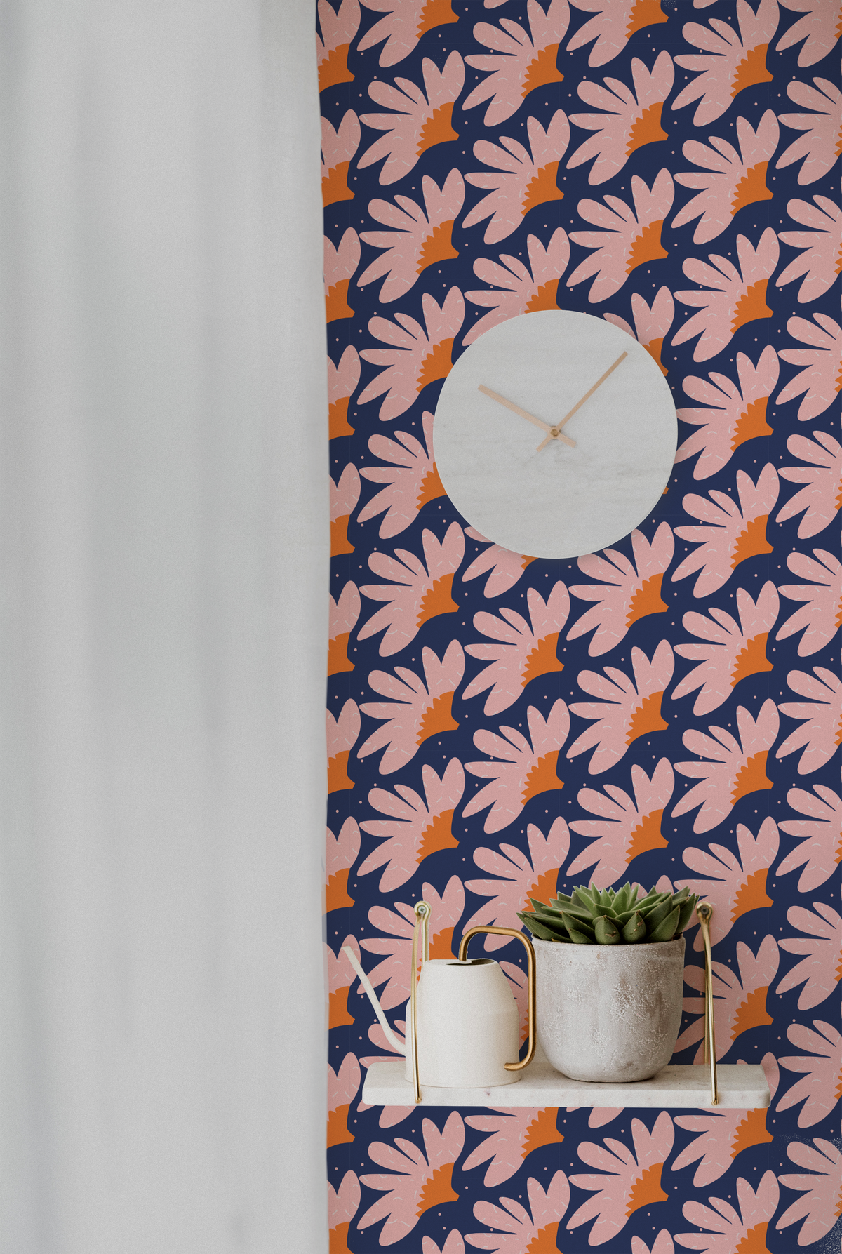 Floral Burst - Navy