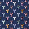 Lobster Fête Navy Wallpaper