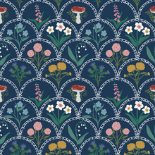  English Cutting Garden Wallpaper in Navy X Kate Clay