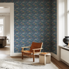 English Cutting Garden Wallpaper in Navy