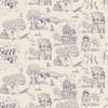 The Palace Gardens Wallpaper in Navy X Quirky Paisley Design