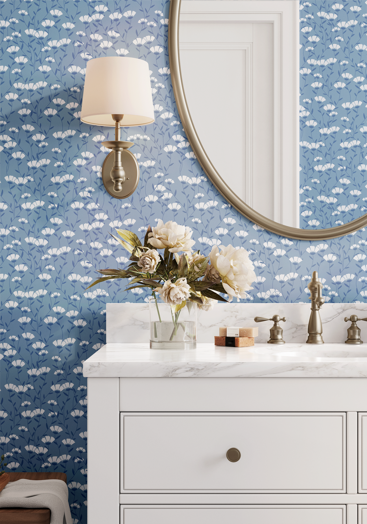Floral Fan - Blue
