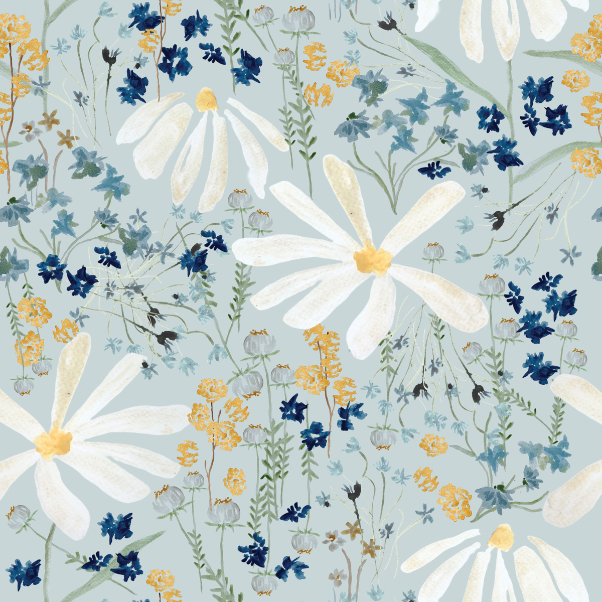 Nottingham Daisies - Blue