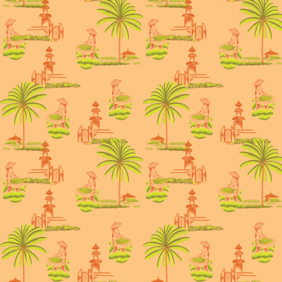 Bali Rice Fields Wallpaper Tan in by Jenna Hang